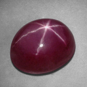 Rubí estrella rojo natural de 5,18 ct, corte óvalo, opaco