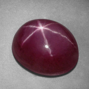 Rubí estrella rojo natural de 5,18 ct, corte óvalo, opaco