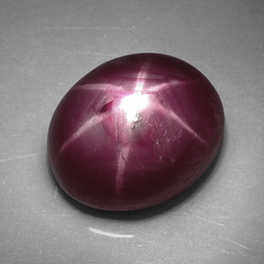 Rubí Estrella Rojo púrpura natural de 5.50 ct, Corte Óvalo, Opaco