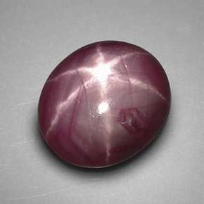 Rubí estrella rojo natural de 3,96 ct, corte óvalo, opaco