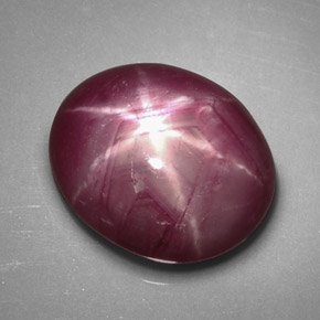 Rubí estrella rojo natural de 4,75 ct, corte óvalo, opaco