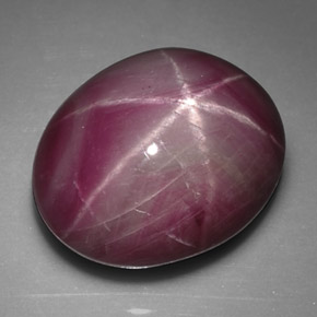 Rubí estrella rojo natural de 6,92 ct, corte óvalo, opaco