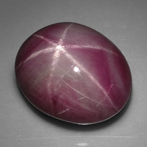 Rubí estrella rojo natural de 6,92 ct, corte óvalo, opaco