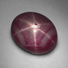 Rubí Estrella Rojo púrpura natural de 3.95 ct, Corte Óvalo, Opaco