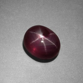 Rubí Estrella Rojo púrpura natural de 1.63 ct, Transparente, Transparente / Translúcido