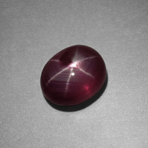 Rubí Estrella Rojo púrpura natural de 1.63 ct, Transparente, Transparente / Translúcido