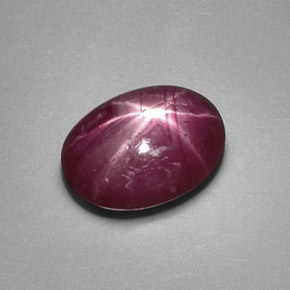 Rubí estrella rojo natural de 1,23 ct, corte óvalo, opaco