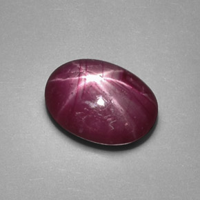 Rubí estrella rojo natural de 1,23 ct, corte óvalo, opaco