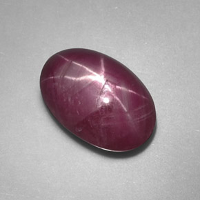 Rubí estrella rojo natural de 1,90 ct, corte óvalo, opaco