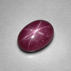Rubí estrella rojo natural de 1,27 ct, corte óvalo, opaco