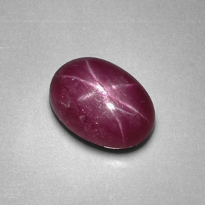 Rubí estrella rojo natural de 1,27 ct, corte óvalo, opaco
