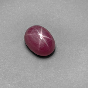 Rubí Estrella Rojo rosado natural de 1.63 ct, Corte Óvalo, Opaco