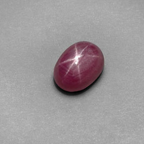 Rubí Estrella Rojo rosado natural de 1.63 ct, Corte Óvalo, Opaco