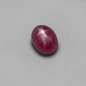 Rubí Estrella Rojo rosado natural de 1.65 ct, Corte Óvalo, Opaco