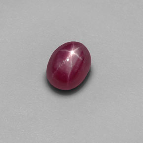 Rubí Estrella Rojo rosado natural de 1.65 ct, Corte Óvalo, Opaco