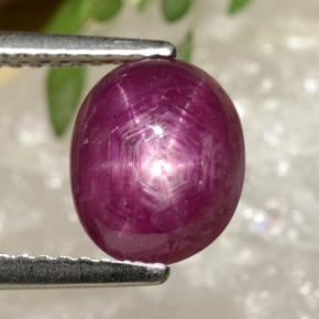 Rubí estrella rojo natural de 3,41 ct, corte óvalo, opaco