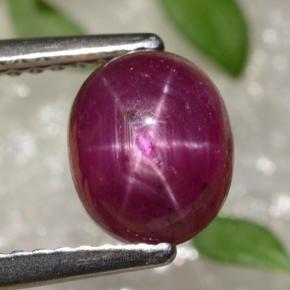 Rubí estrella rojo natural de 2,91 ct, corte óvalo, opaco