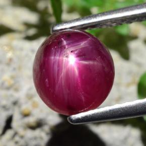 Rubí estrella rojo natural de 2,27 ct, corte óvalo, translúcido