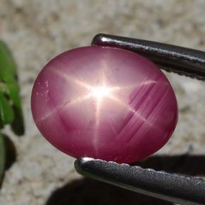 Rubí estrella rojo natural de 3,05 ct, corte óvalo, opaco