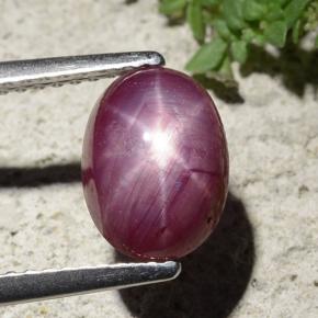Rubí estrella rojo natural de 2,68 ct, corte óvalo, opaco