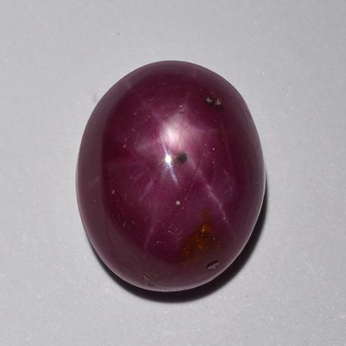 Rubí estrella rojo natural de 8,39 ct, corte óvalo, opaco