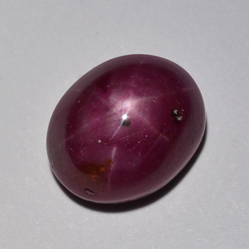Rubí estrella rojo natural de 8,39 ct, corte óvalo, opaco