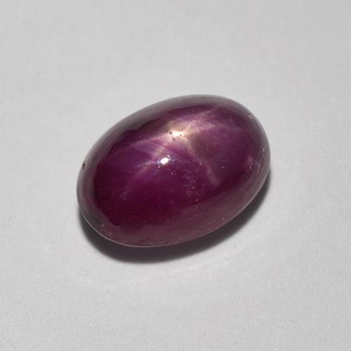 Rubí estrella rojo natural de 0,83 ct, corte óvalo, translúcido