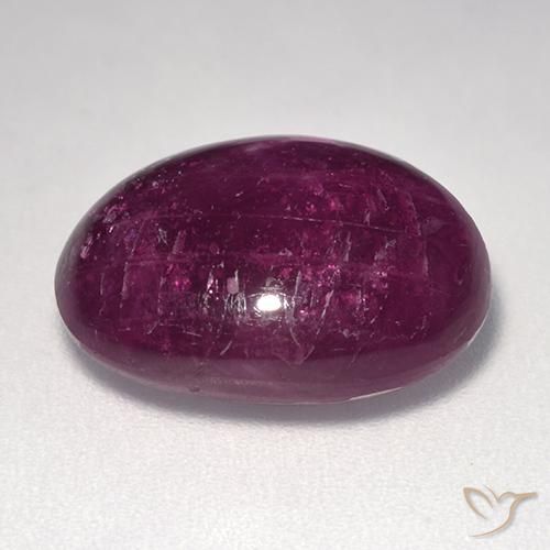 Rubí Estrella Rojo frambuesa natural de 11.08 ct, Corte Óvalo, Opaco