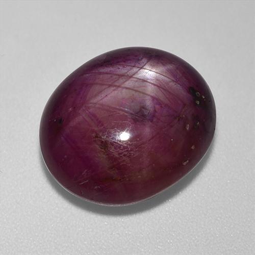 Rubí estrella rojo natural de 13,24 ct, corte óvalo, opaco
