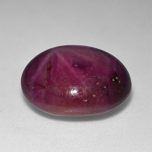 Rubí estrella rojo natural de 13,24 ct, corte óvalo, opaco