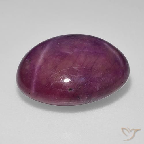 rubí estrella Rojo vino natural de 19.19 ct, Ovalada, Opaco