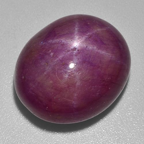 Rubí Estrella Rojo oscuro natural de 24.57 ct, Corte Óvalo, Opaco