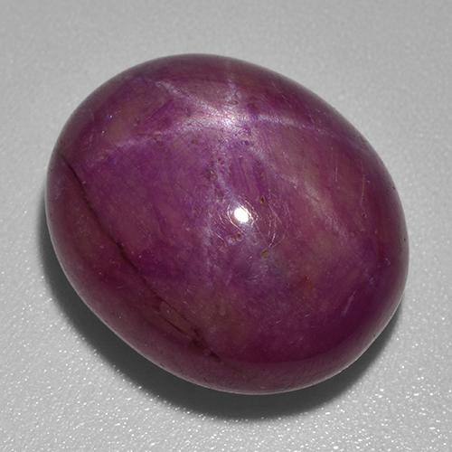 Rubí Estrella Rojo oscuro natural de 24.57 ct, Corte Óvalo, Opaco