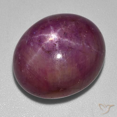 rubí estrella Rojo púrpura natural de 23.39 ct, Ovalada, Opaco