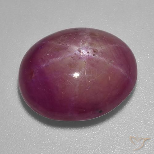 12.28ct Natural Púrpura medio rubí estrella, Ovalada, Opaco