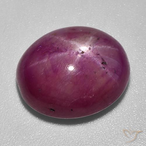 Rubí Estrella Rojo oscuro natural de 14.45 ct, Corte Óvalo, Opaco