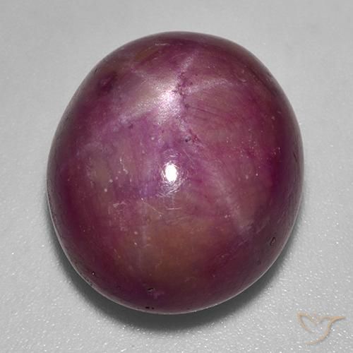 rubí estrella Púrpura rojizo natural de 25.63 ct, Ovalada, Opaco
