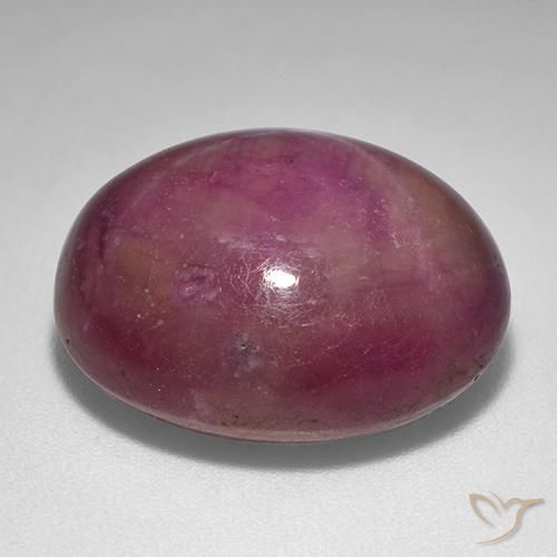 rubí estrella Púrpura rojizo natural de 25.63 ct, Ovalada, Opaco
