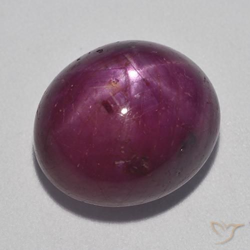 rubí estrella Rojo frambuesa natural de 13.37 ct, Ovalada, Opaco