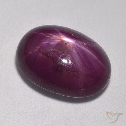 rubí estrella Púrpura oscuro medio natural de 11.13 ct, Ovalada, Opaco