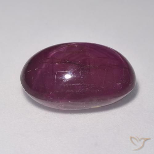 rubí estrella Púrpura oscuro medio natural de 11.13 ct, Ovalada, Opaco