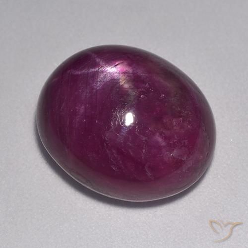 rubí estrella Púrpura oscuro natural de 11.57 ct, Ovalada, Opaco