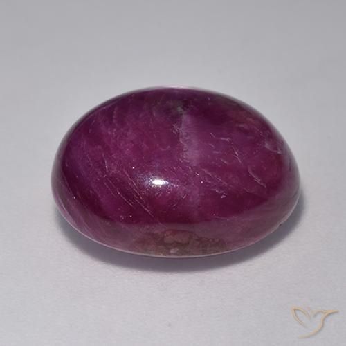 rubí estrella Púrpura oscuro natural de 11.57 ct, Ovalada, Opaco