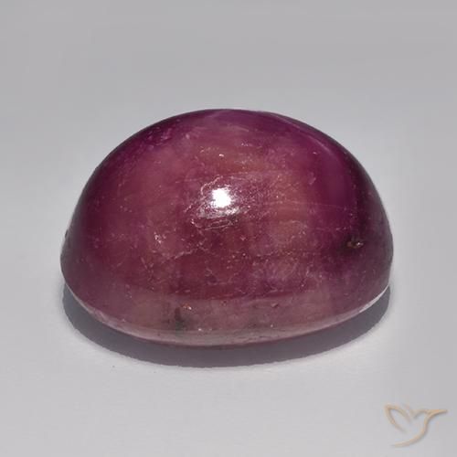 rubí estrella Púrpura oscuro medio natural de 12.53 ct, Ovalada, Opaco