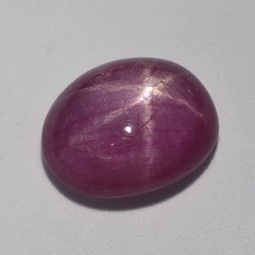 Rubí estrella púrpura natural de 7,22 ct, corte óvalo, opaco
