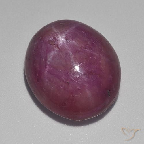 rubí estrella Púrpura oscuro medio natural de 15.55 ct, Ovalada, Opaco