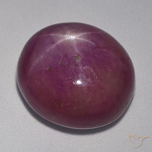21.95ct Natural Púrpura oscuro medio rubí estrella, Ovalada, Opaco