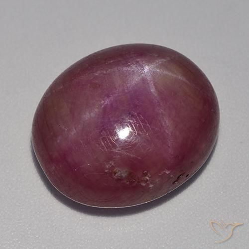 rubí estrella Púrpura medio natural de 15.19 ct, Ovalada, Opaco