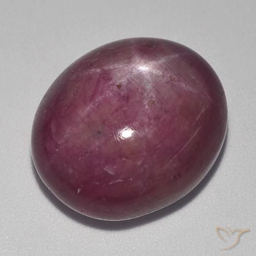 rubí estrella Magenta grisáceo natural de 20.21 ct, Ovalada, Opaco