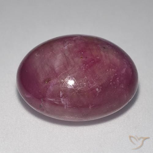 rubí estrella Magenta grisáceo natural de 20.21 ct, Ovalada, Opaco